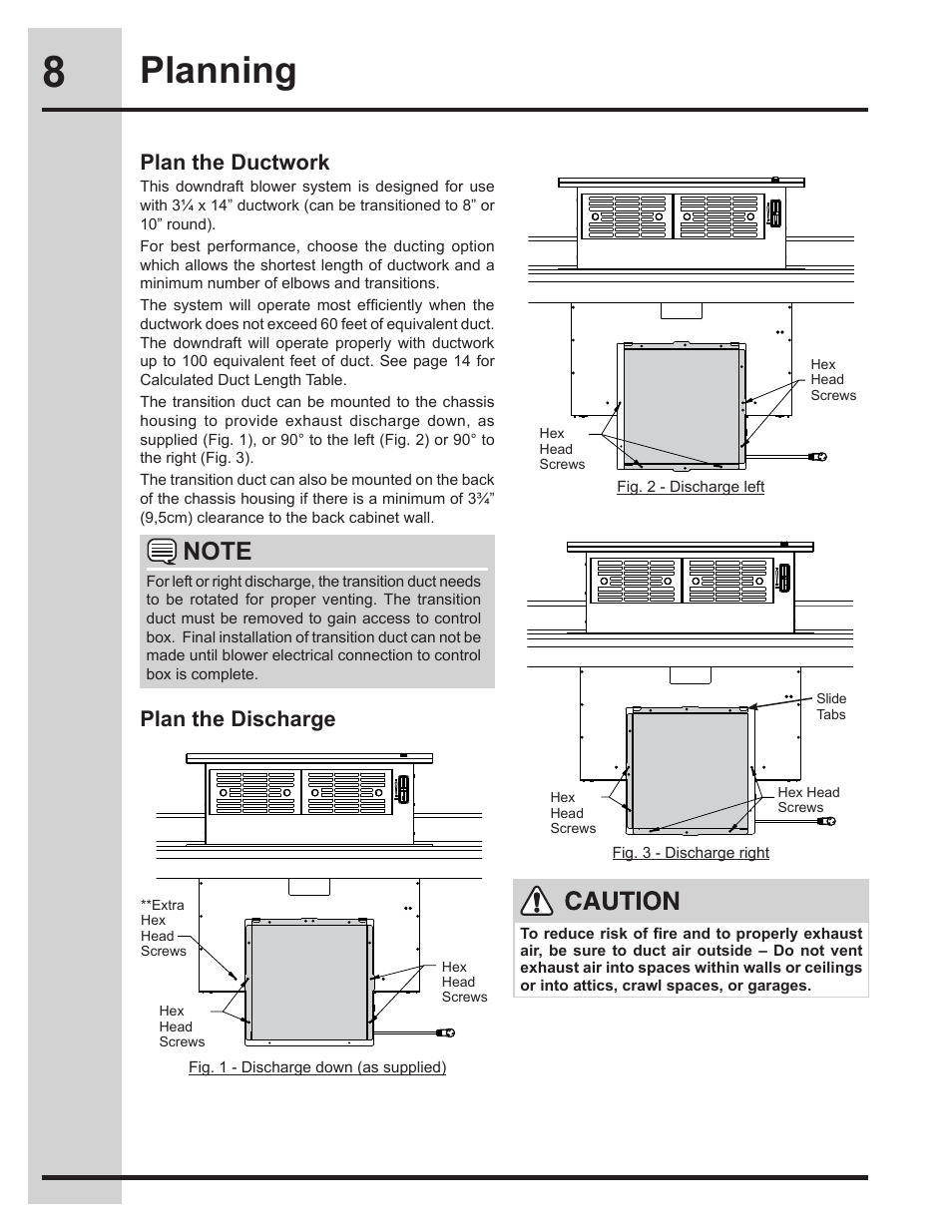 Planning, Plan the ductwork, Plan the discharge | Electrolux EI30DD10KS User Manual | Page 8 / 18