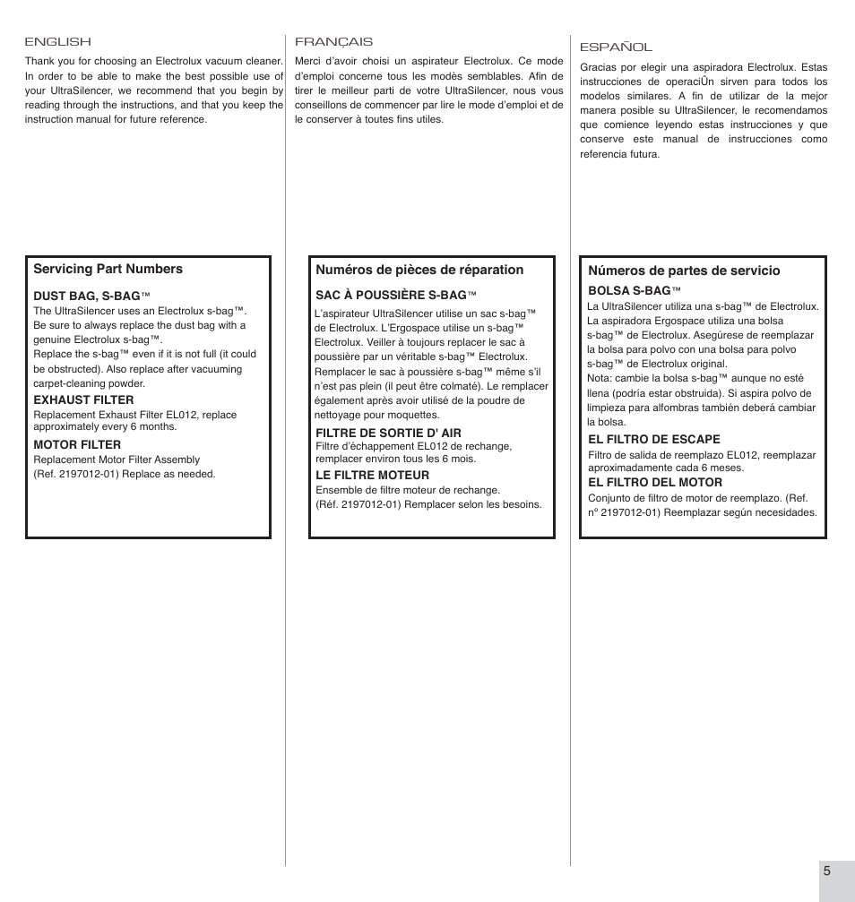 Electrolux EL7066A User Manual | Page 5 / 16