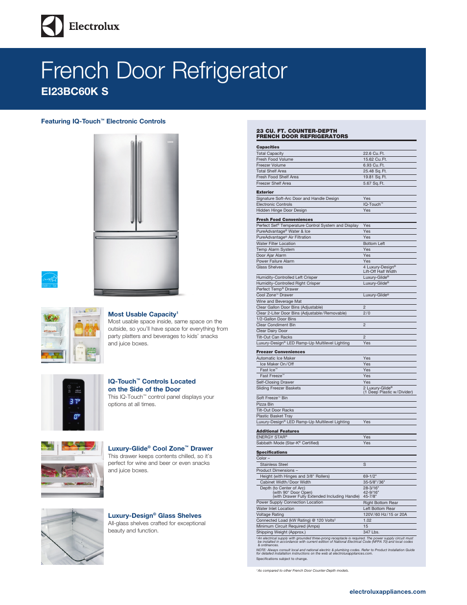 Electrolux EI23BC60KS User Manual | 3 pages