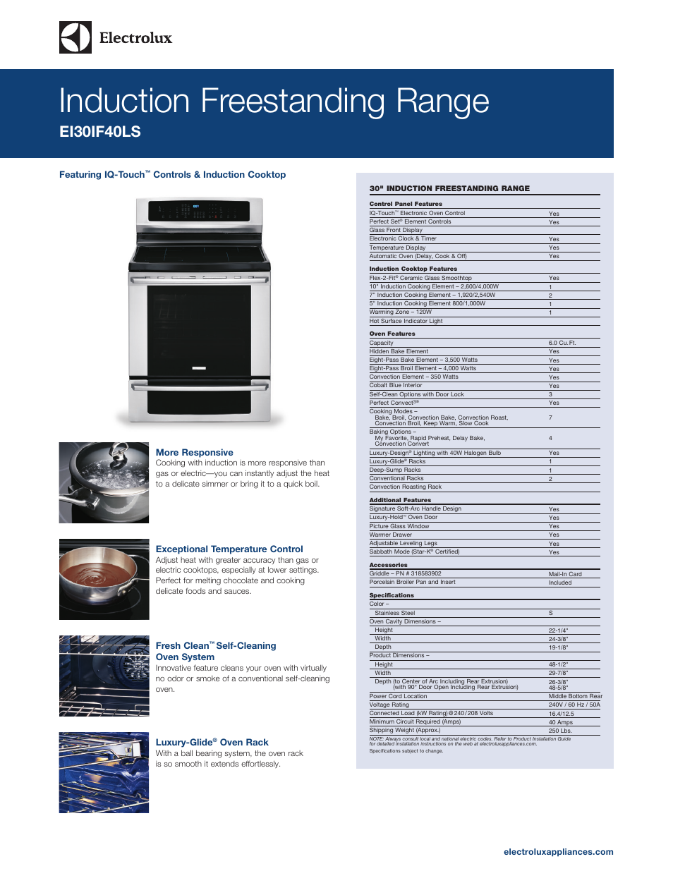 Electrolux EI30IF40LS User Manual | 5 pages