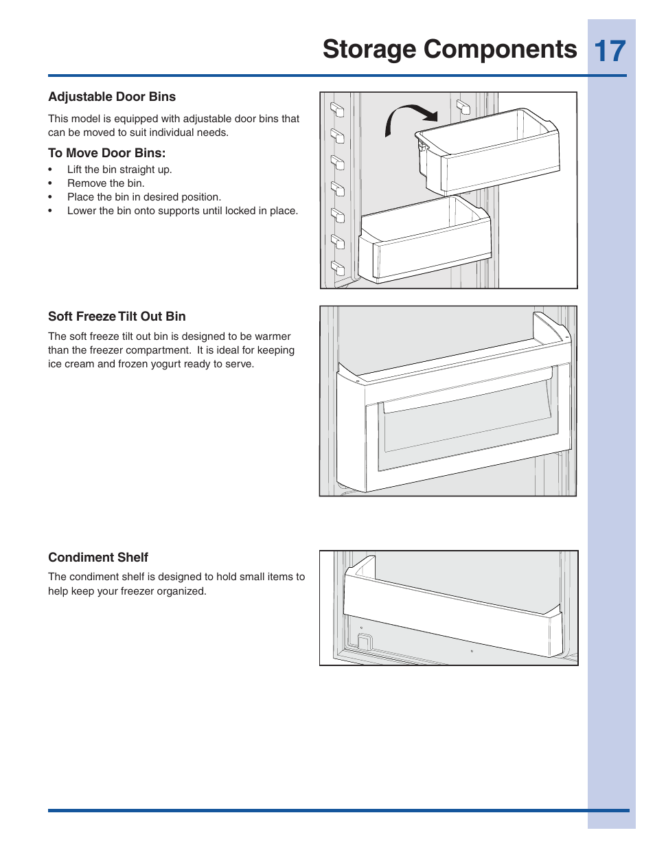 Storage components | Electrolux EI32AF65JS User Manual | Page 17 / 22