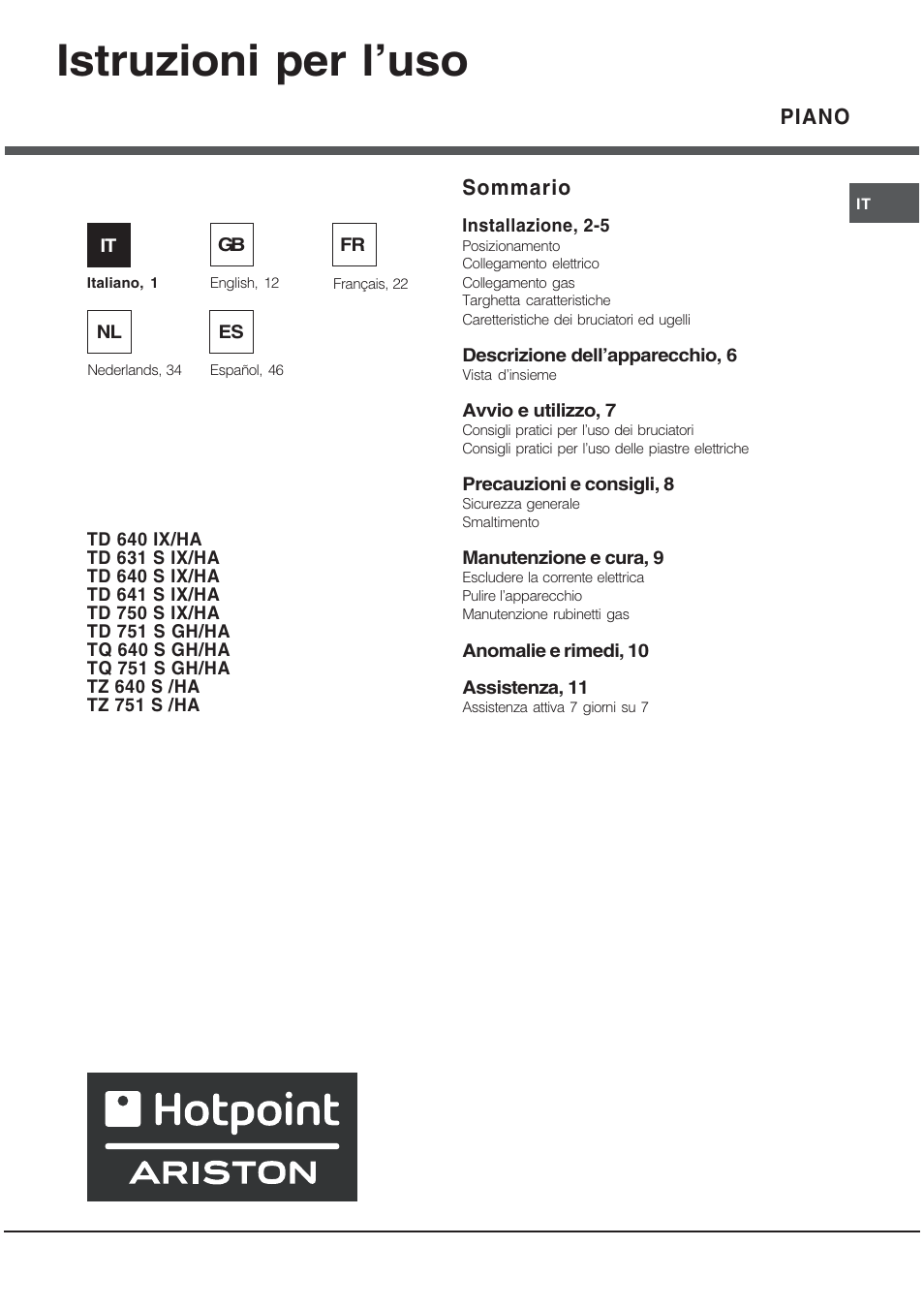 Hotpoint Ariston TD 640 S (ICE) IX-HA User Manual | 56 pages