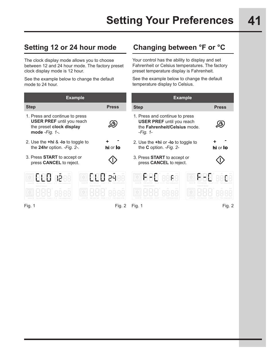 Setting your preferences | Electrolux EW30GS75KS User Manual | Page 41 / 56