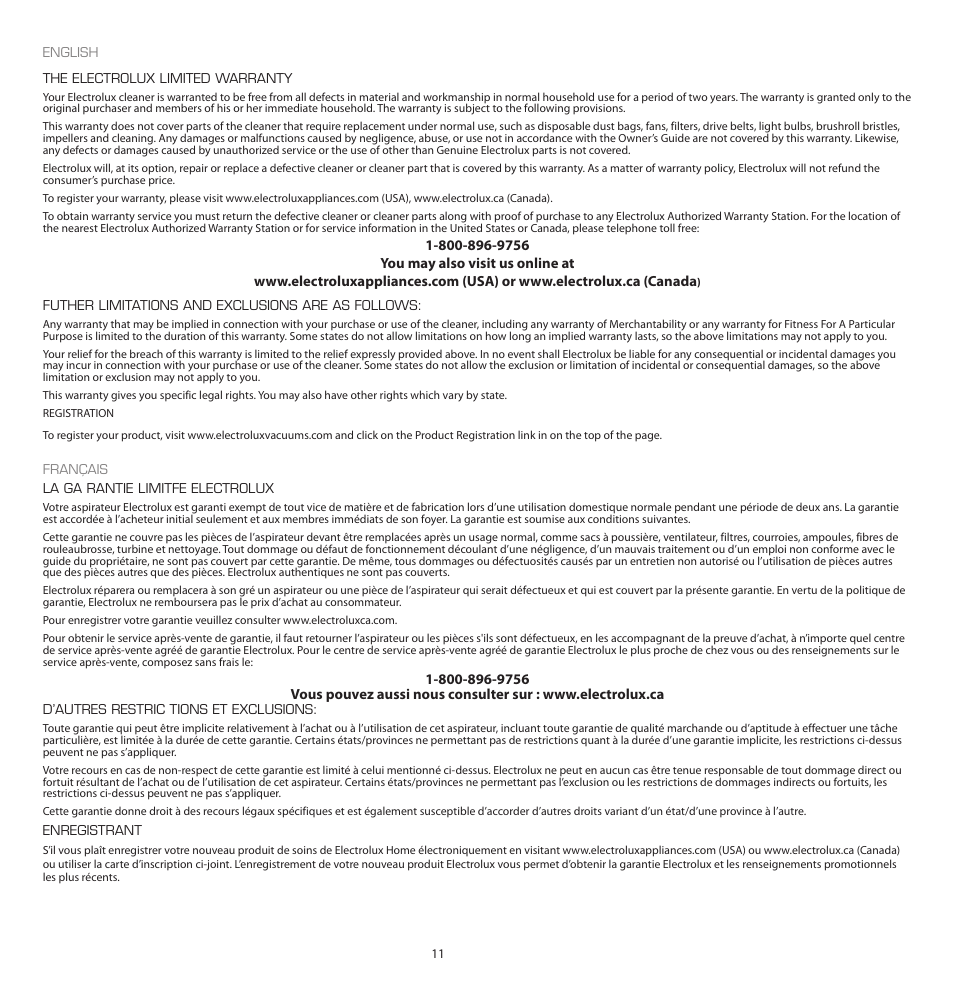 Electrolux EL2010A User Manual | Page 11 / 12