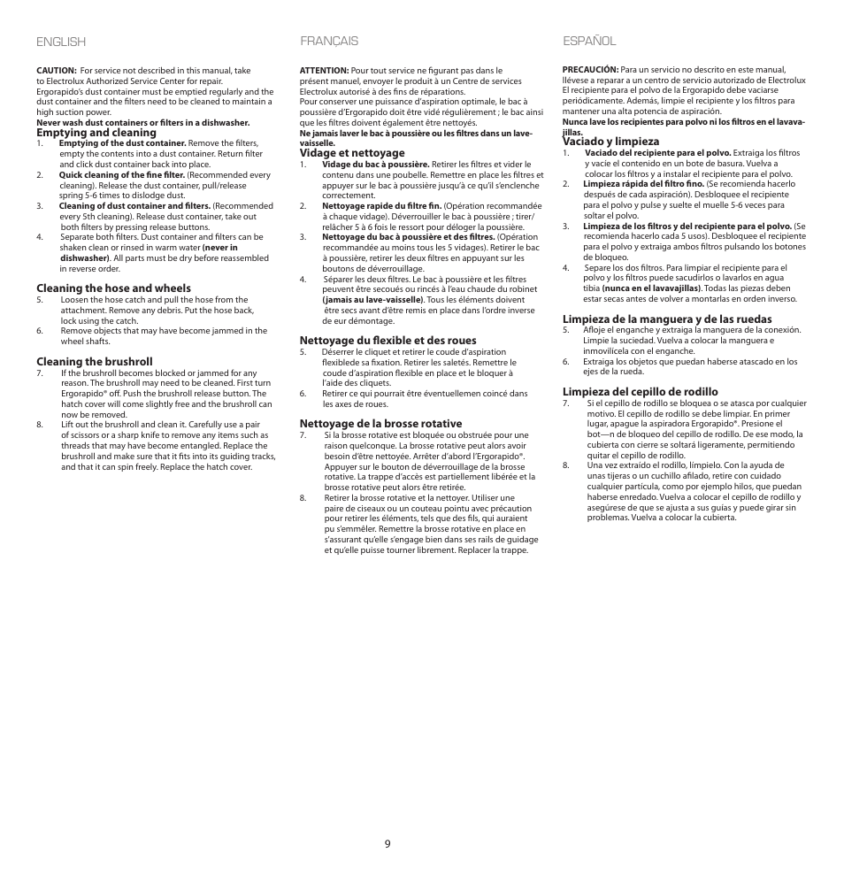 Electrolux EL2010A User Manual | Page 9 / 12