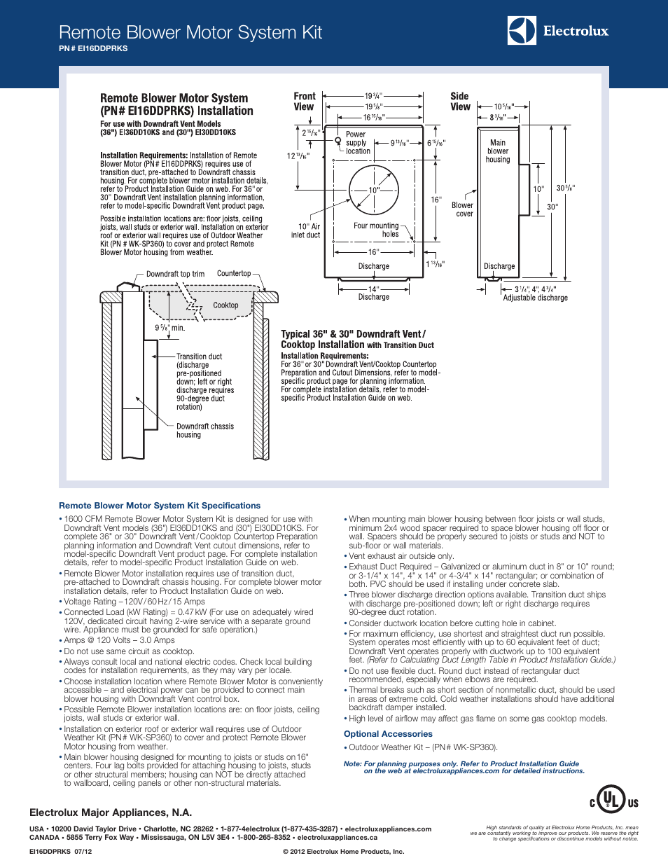 Remote blower motor system kit | Electrolux EI30DD10KS User Manual | Page 3 / 4