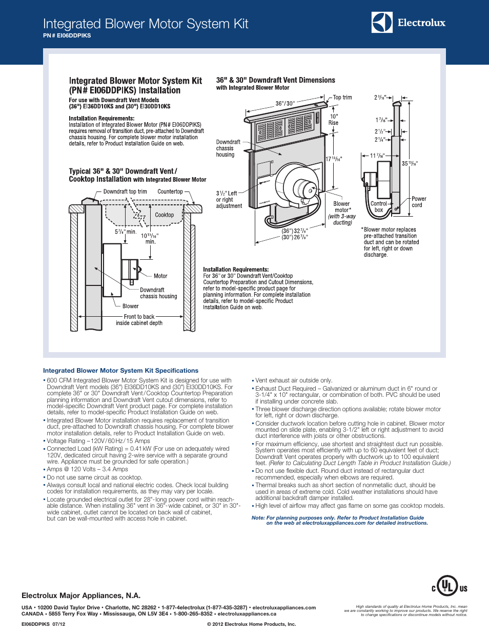 Integrated blower motor system kit | Electrolux EI30DD10KS User Manual | Page 4 / 4