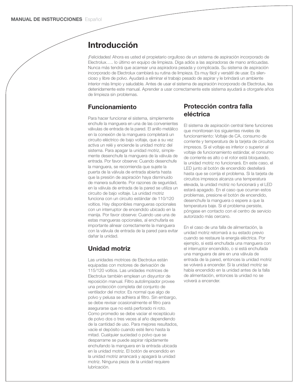 Introducción | Electrolux PU3650 User Manual | Page 10 / 20