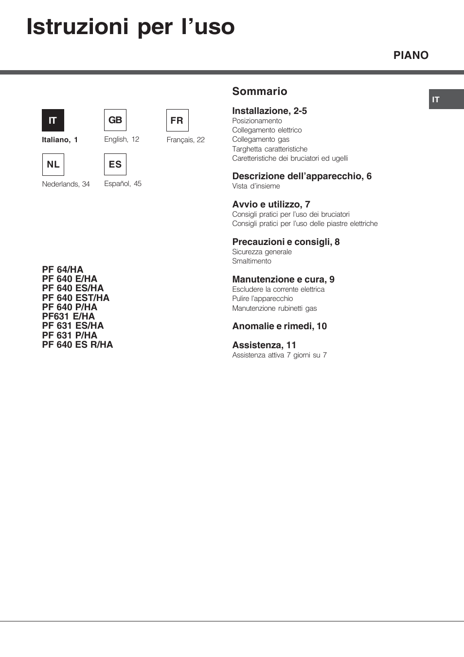 Hotpoint Ariston PF 640 ES (WH)-HA User Manual | 56 pages