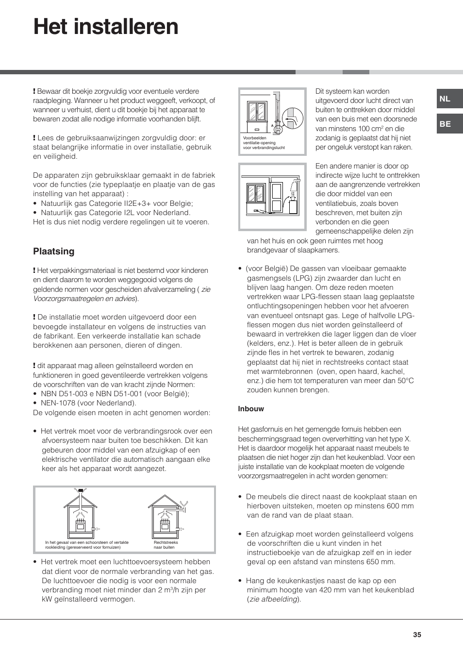 Het installeren, Plaatsing | Hotpoint Ariston PF 640 ES (WH)-HA User Manual | Page 35 / 56