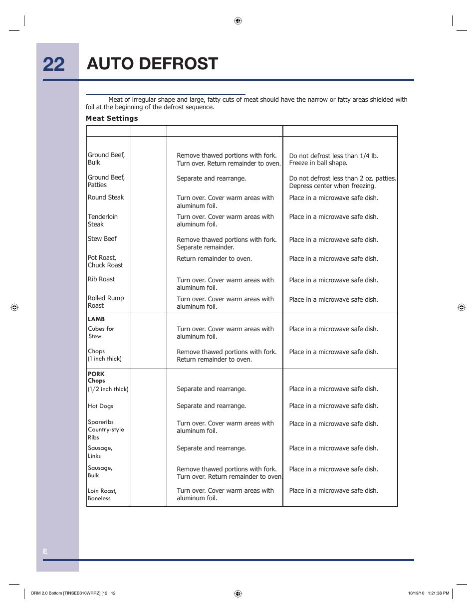 Auto defrost | Electrolux EI30SM35QS User Manual | Page 22 / 42