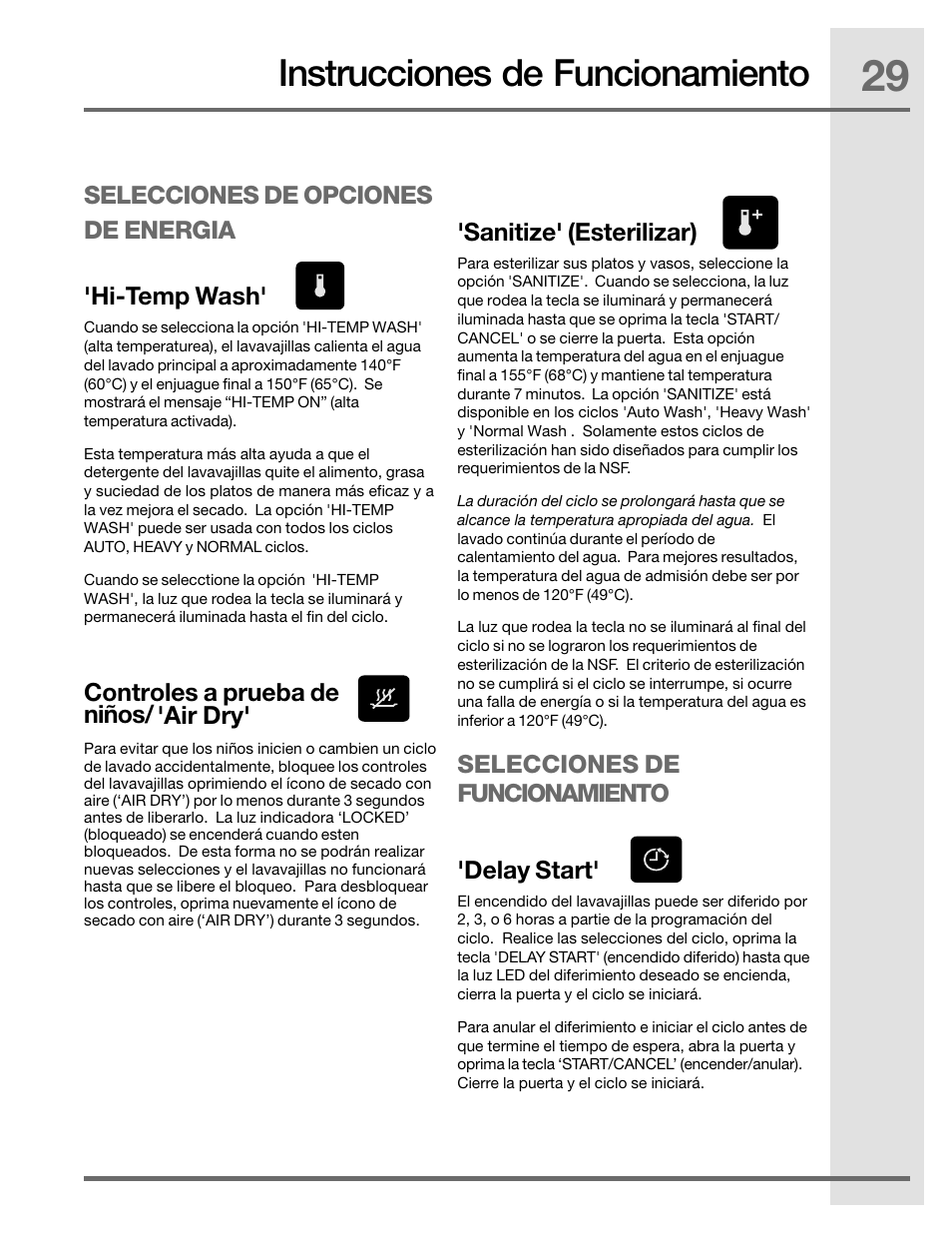 Instrucciones de funcionamiento | Electrolux EIDW5905JS User Manual | Page 29 / 72