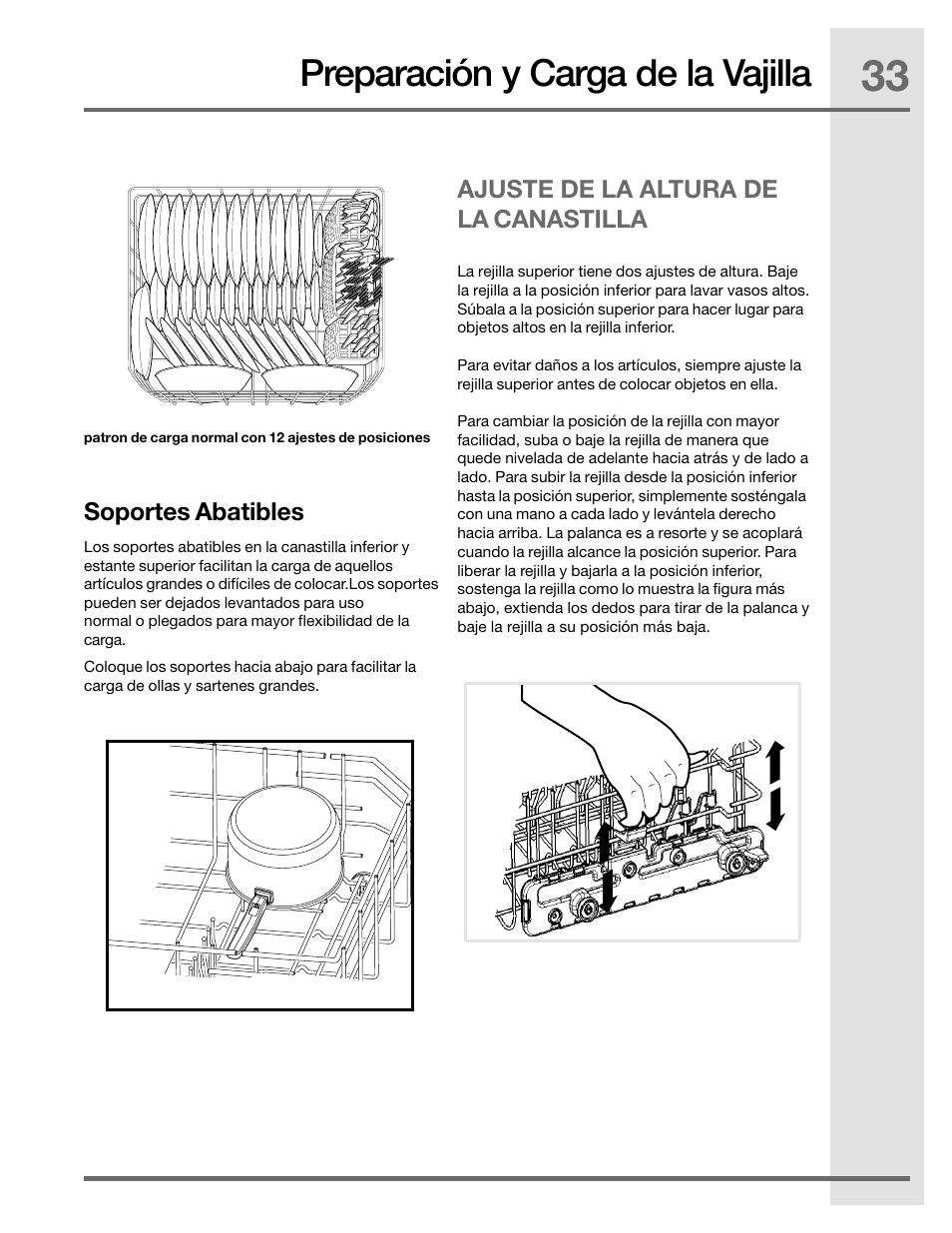 Preparación y carga de la vajilla | Electrolux EIDW5905JS User Manual | Page 33 / 72