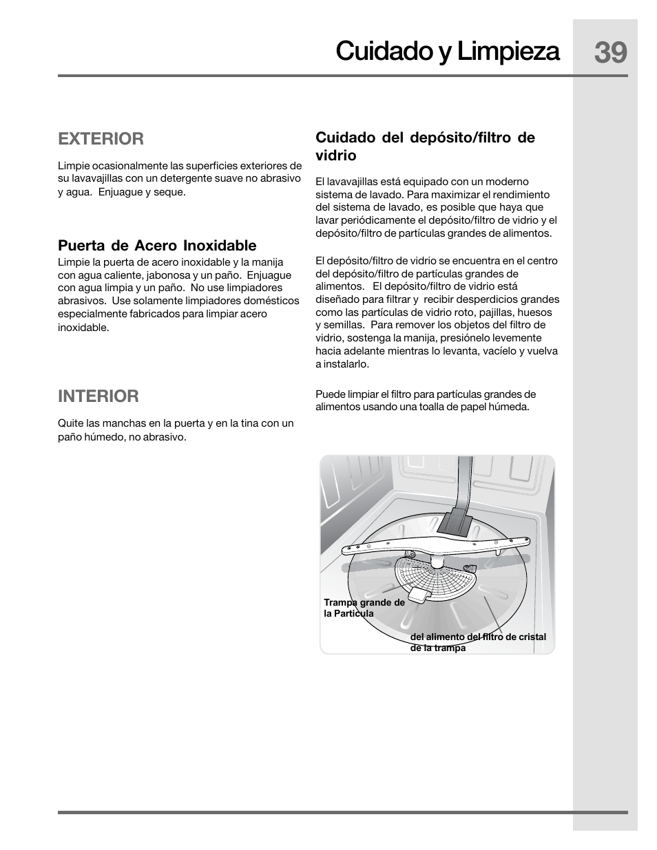 Cuidado y limpieza | Electrolux EIDW5905JS User Manual | Page 39 / 72