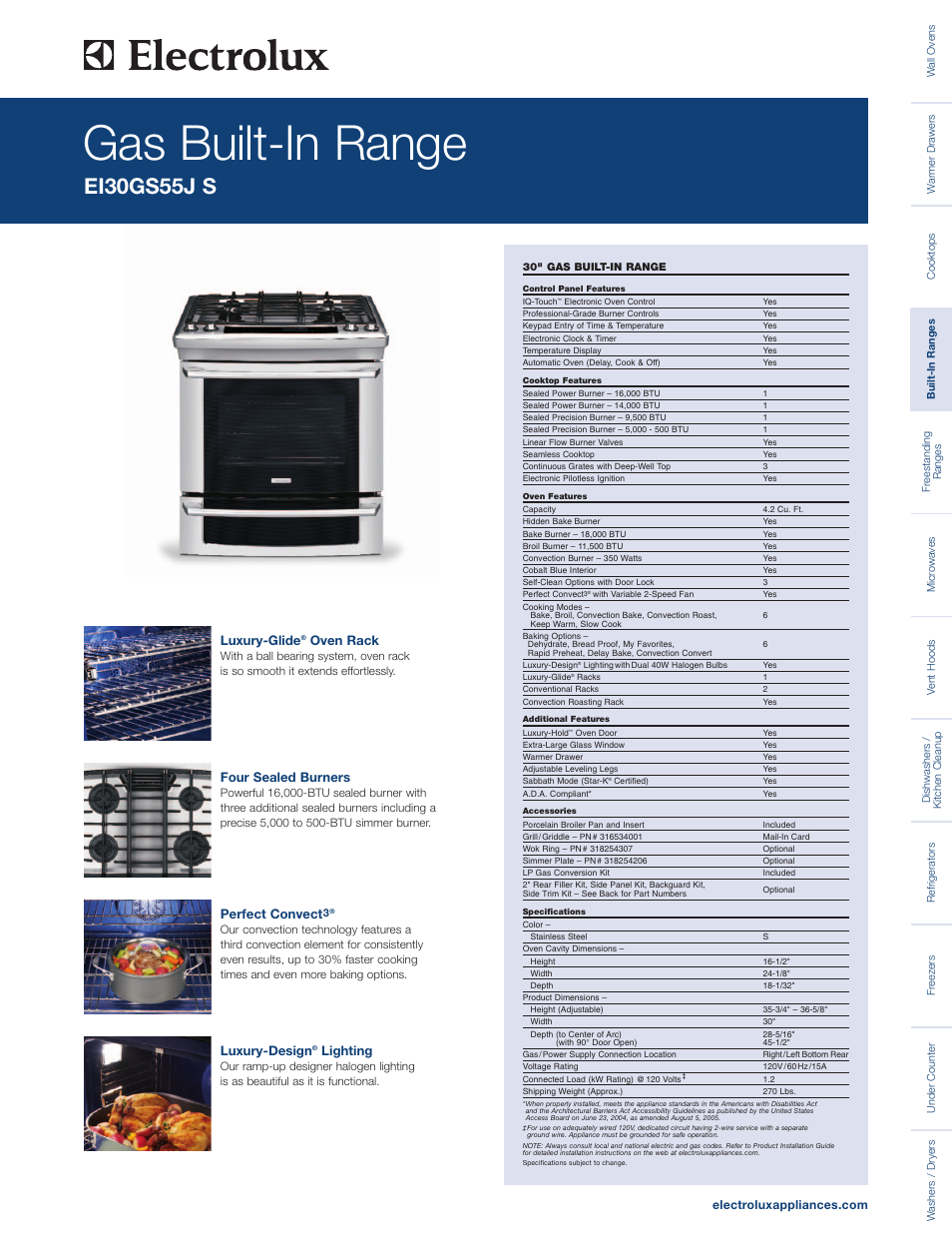 Electrolux EI30GS55JS User Manual | 2 pages