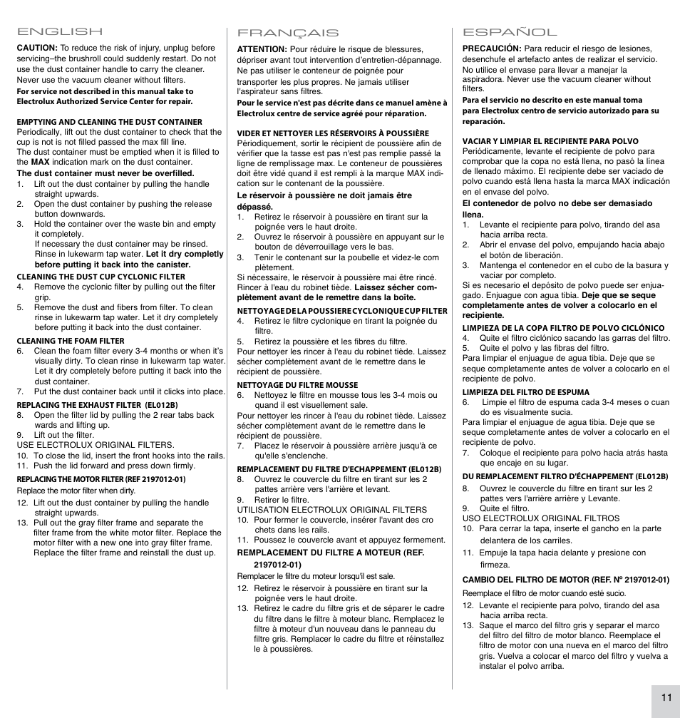 Electrolux EL4300B User Manual | Page 11 / 16