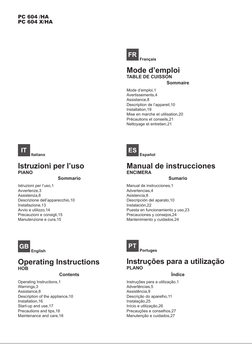 Hotpoint Ariston PC 604 (WH)-HA User Manual | 44 pages