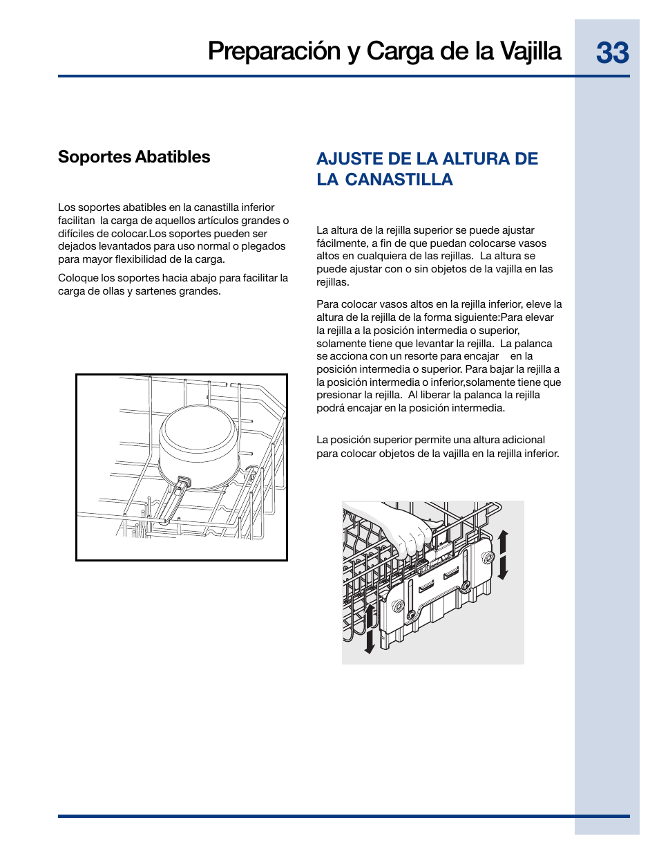 Preparación y carga de la vajilla | Electrolux EIDW6405HT User Manual | Page 33 / 72