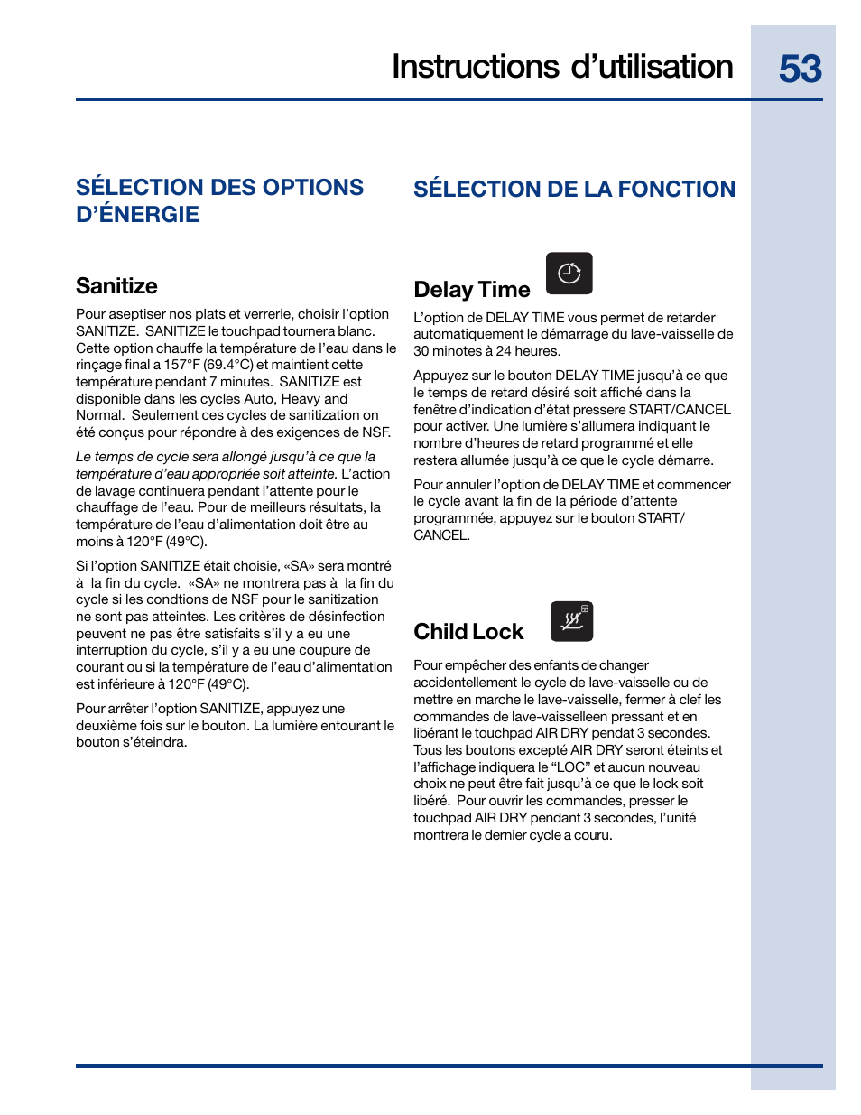 Instructions d’utilisation | Electrolux EIDW6405HT User Manual | Page 53 / 72