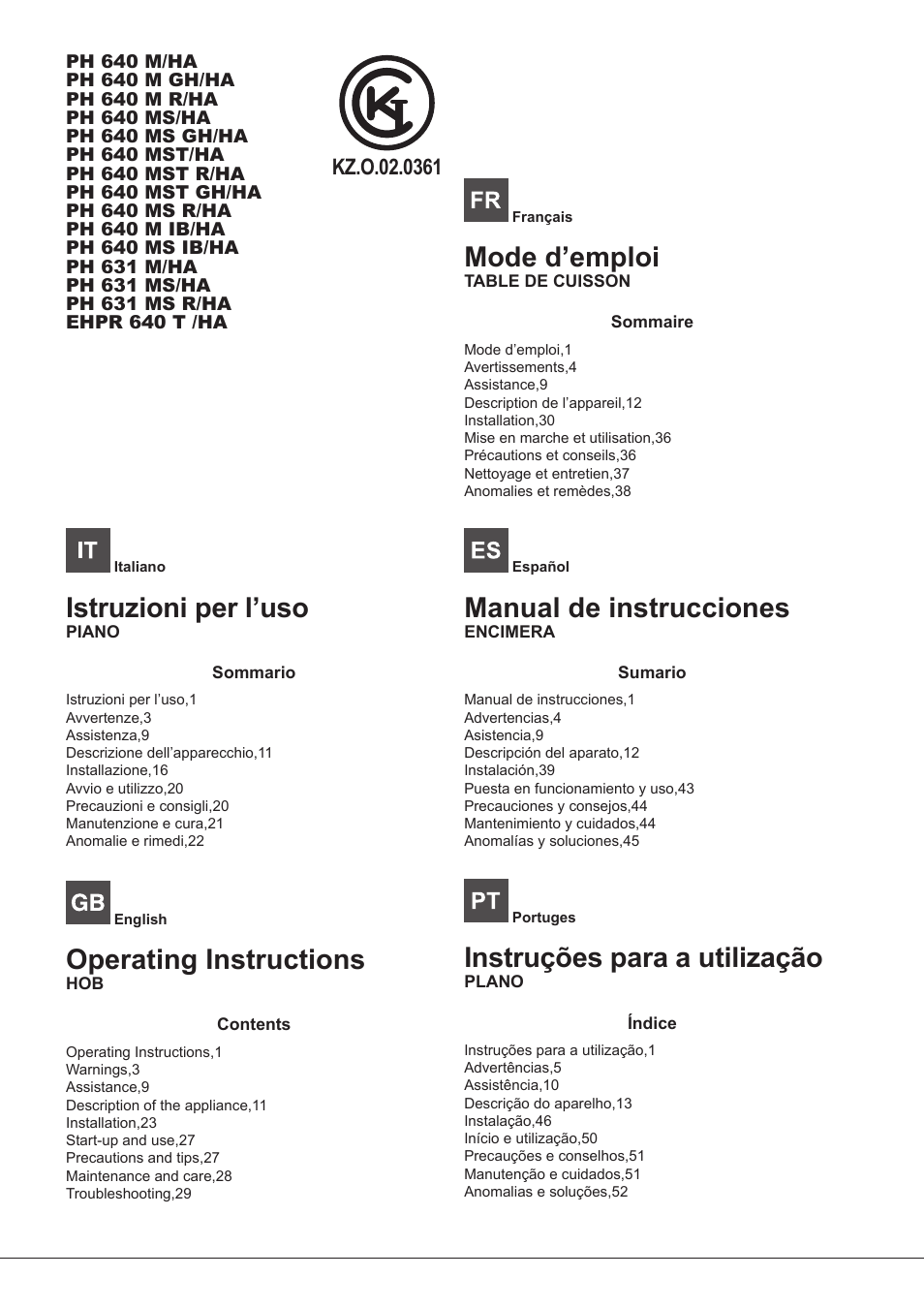 Hotpoint Ariston PH 640MST (AV) R-HA User Manual | 84 pages