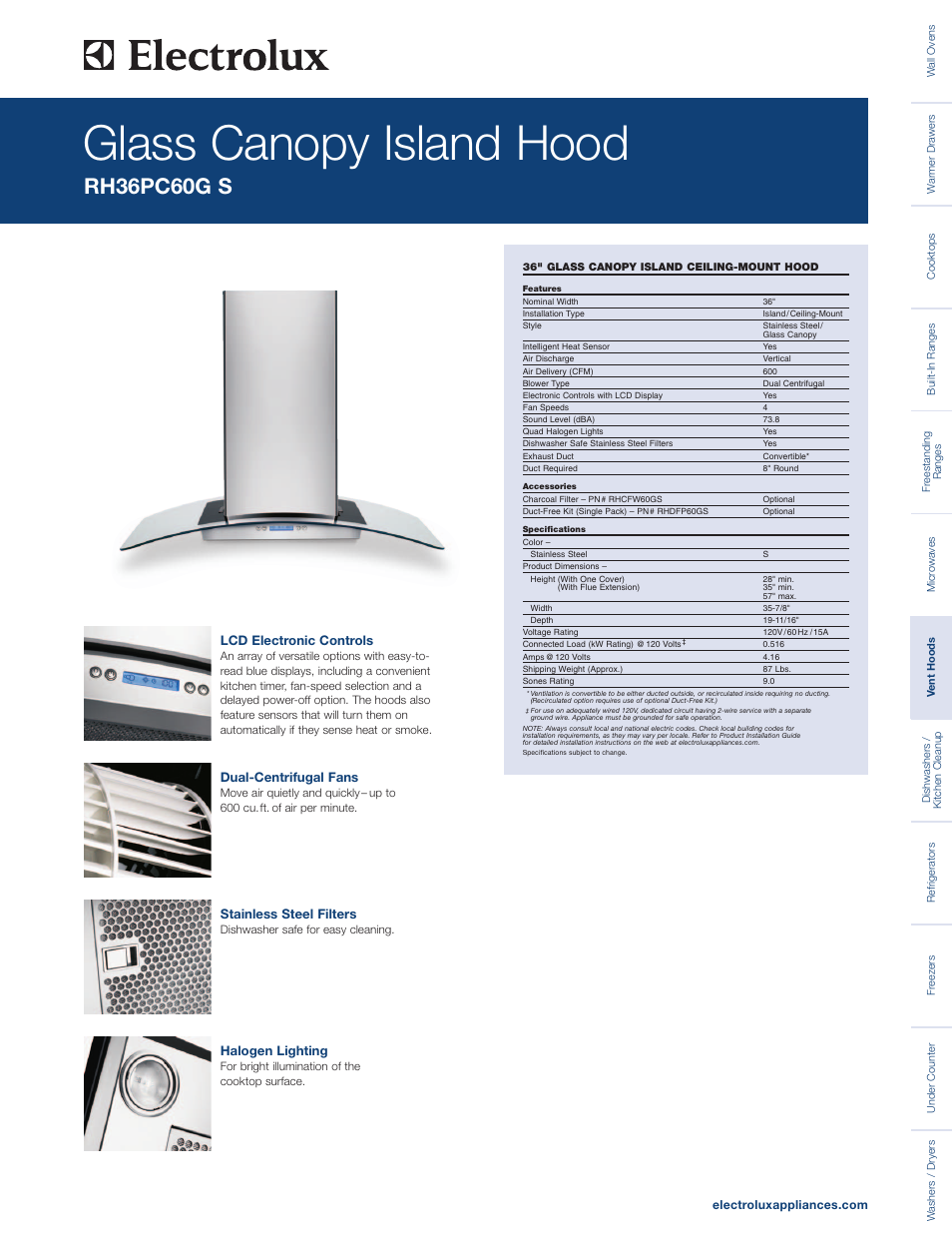 Electrolux RH36PC60GS User Manual | 2 pages