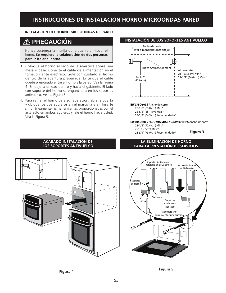 Precaución | Electrolux EW30SO60LS User Manual | Page 11 / 12