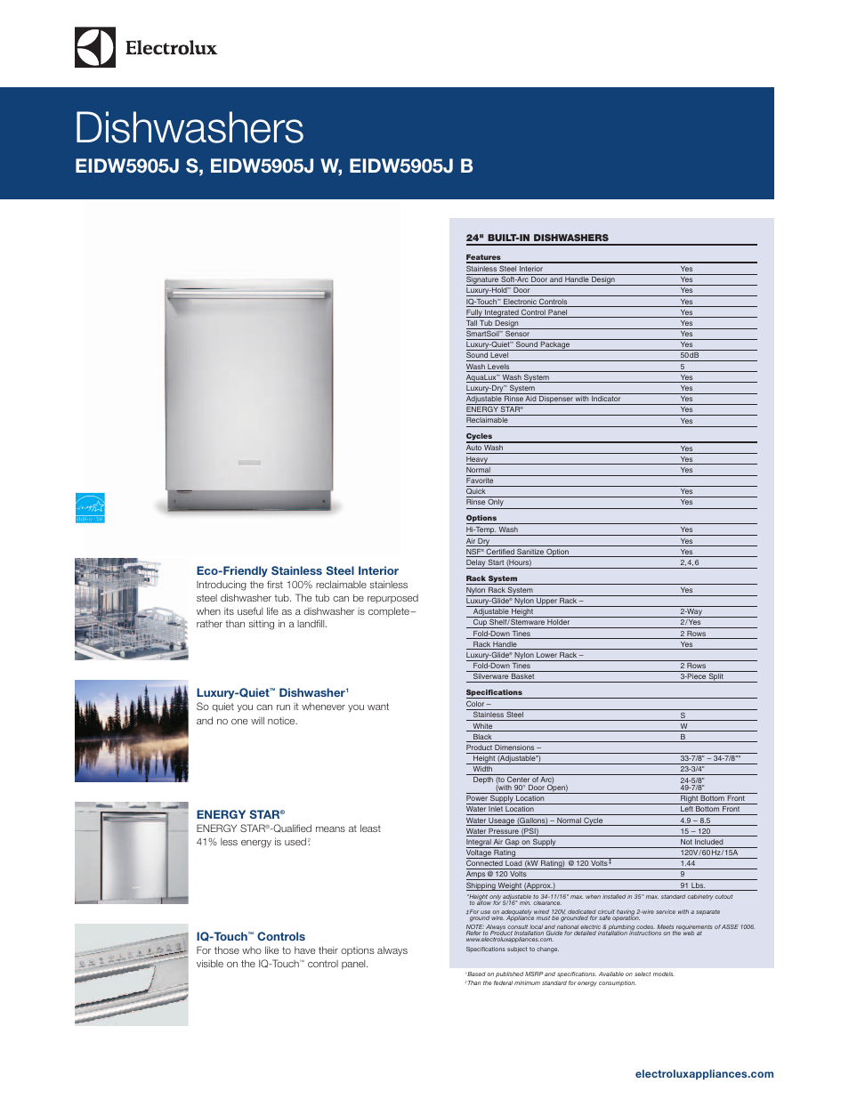 Electrolux EIDW5905JS User Manual | 5 pages