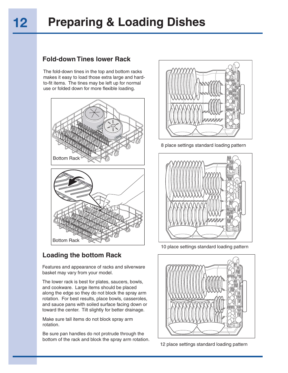 Preparing & loading dishes | Electrolux EI24ID50QS User Manual | Page 12 / 64