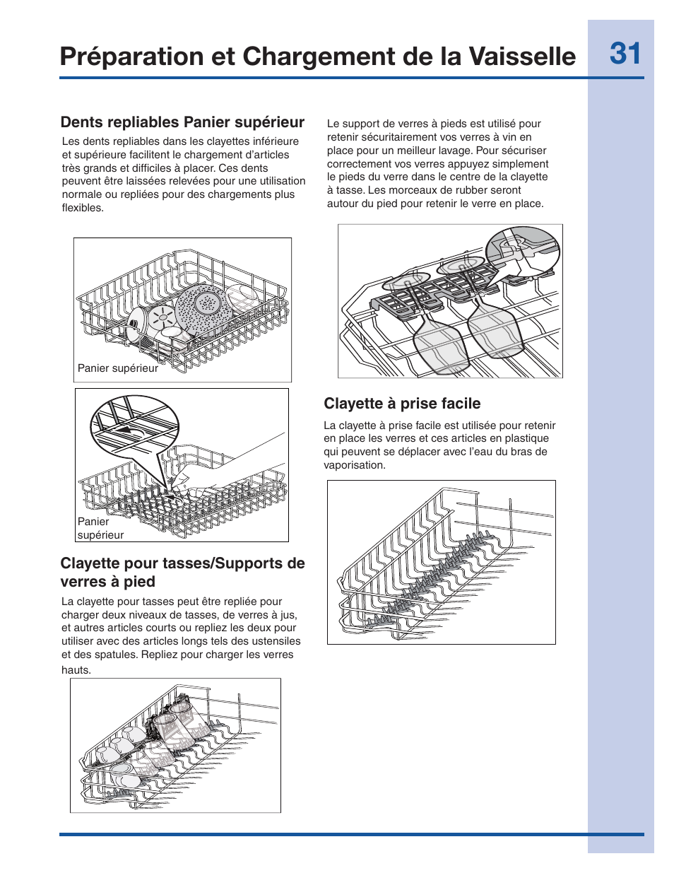 Préparation et chargement de la vaisselle | Electrolux EI24ID50QS User Manual | Page 31 / 64