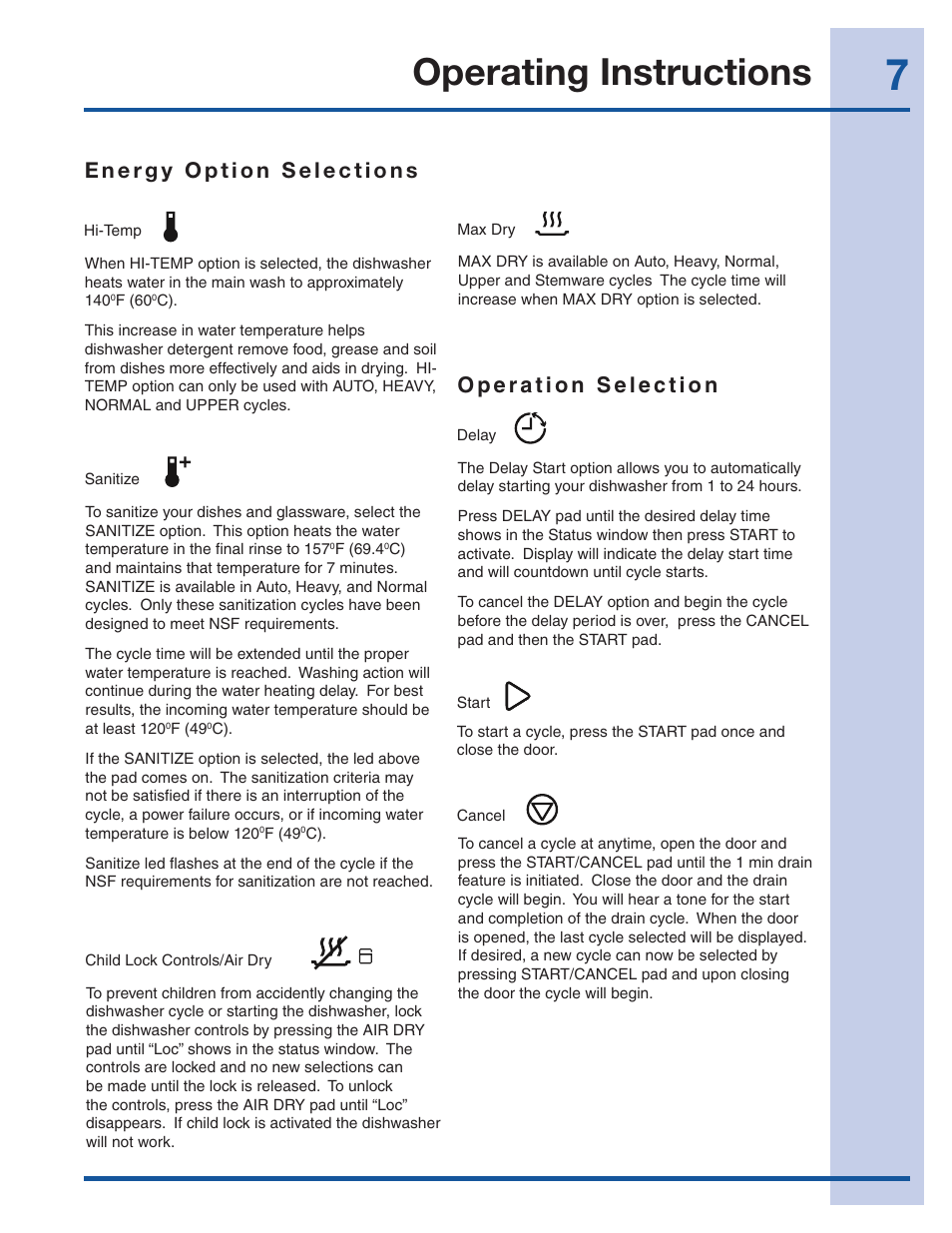 Operating instructions | Electrolux EI24ID50QS User Manual | Page 7 / 64