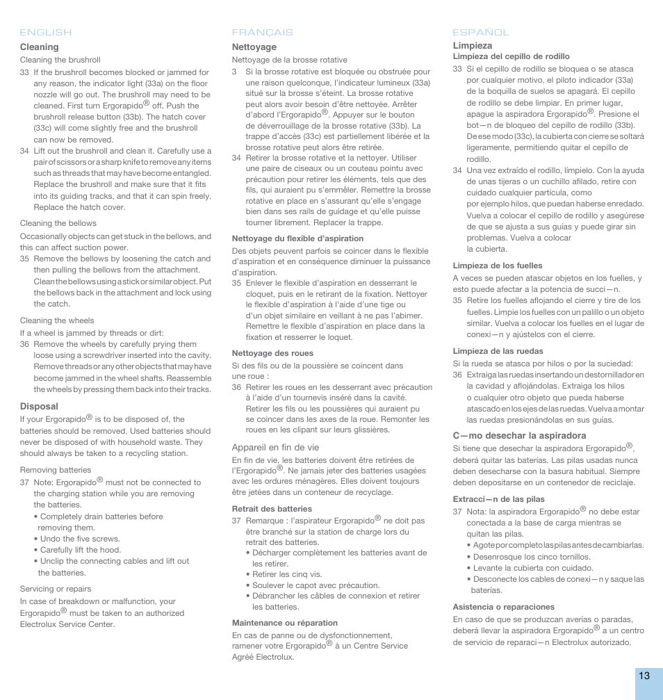 Electrolux EL1014A User Manual | Page 13 / 16