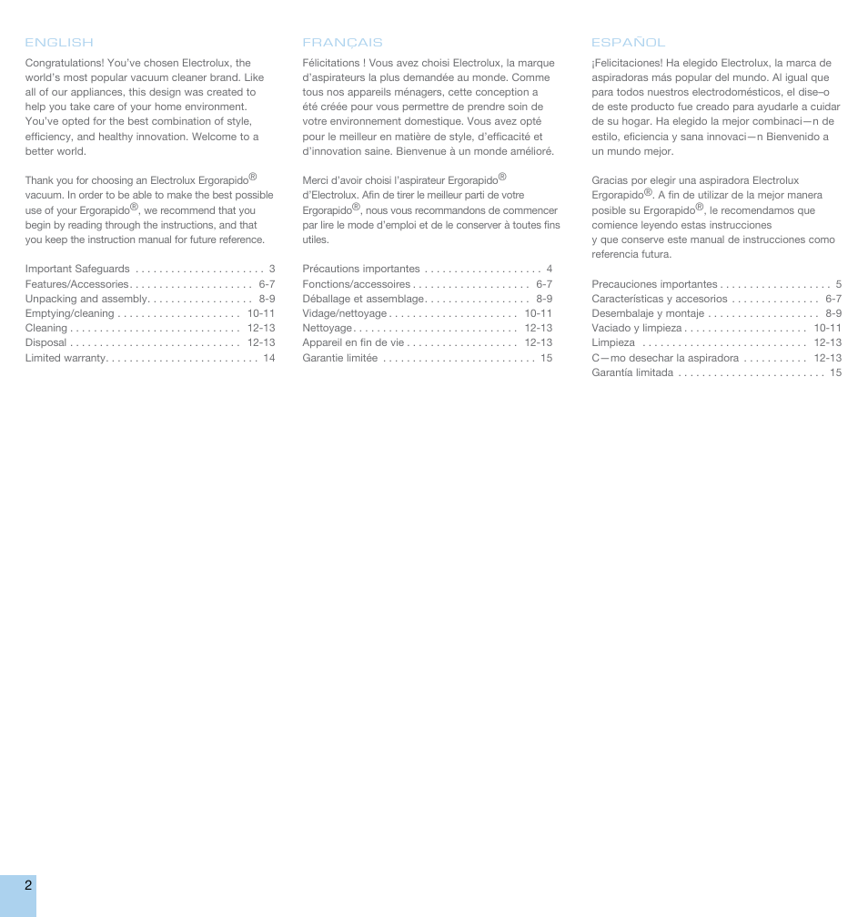 Electrolux EL1014A User Manual | Page 2 / 16