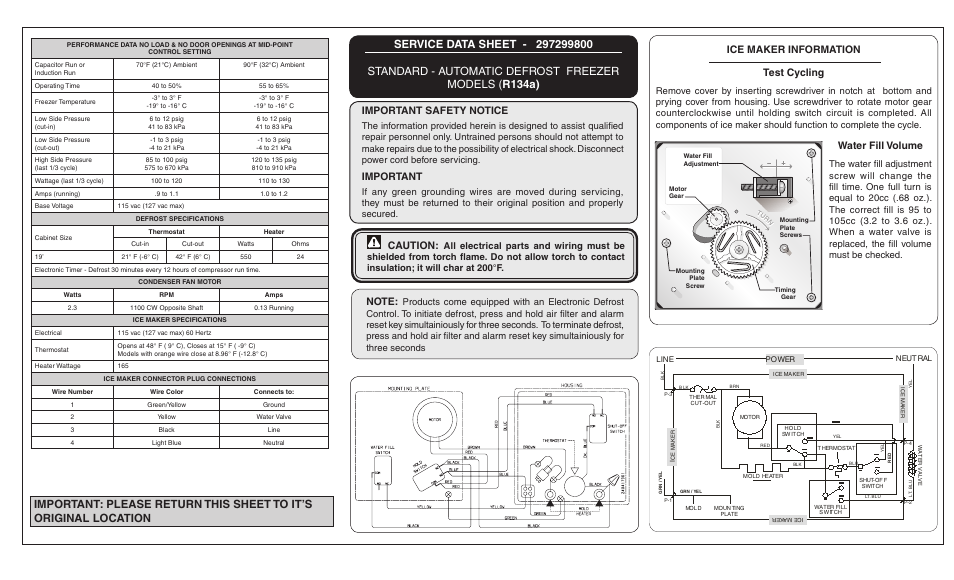 FRIGIDAIRE FGFU19F6QF User Manual | 2 pages