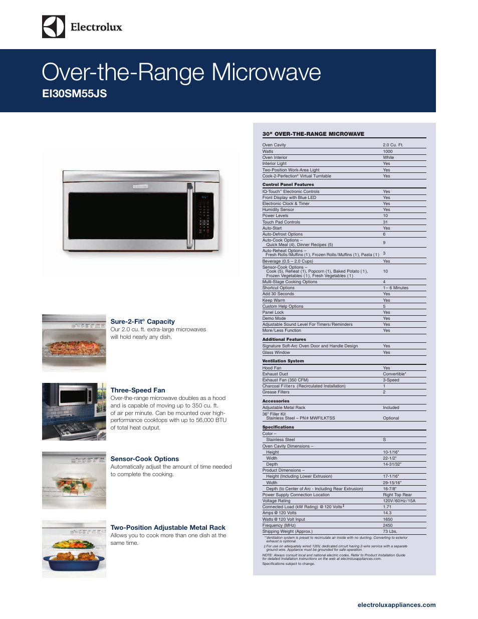 Electrolux EI30SM55JS User Manual | 2 pages