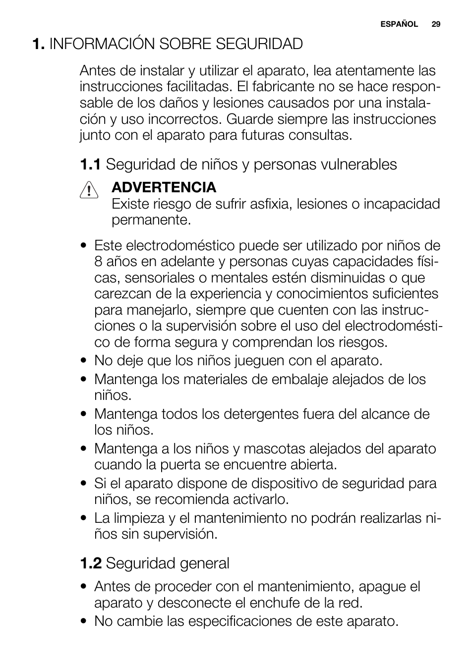Electrolux EWW1486HDW User Manual | Page 29 / 56