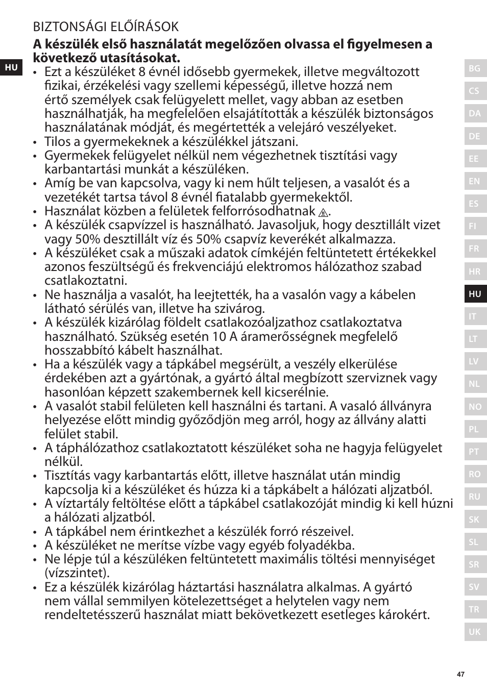 Electrolux EDBS3350 User Manual | Page 47 / 112