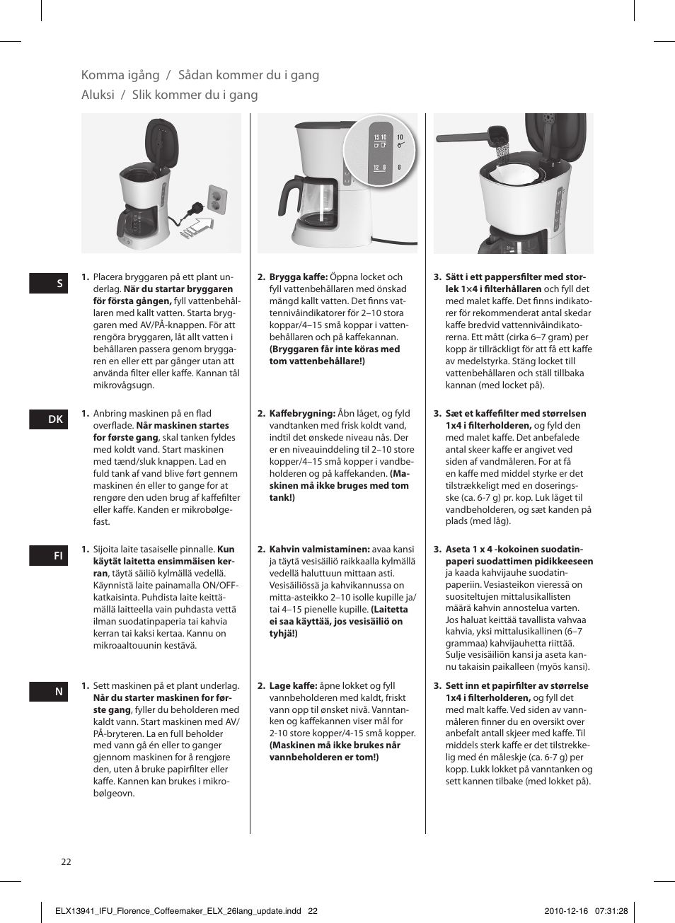 Electrolux EKF5210 User Manual | Page 22 / 60