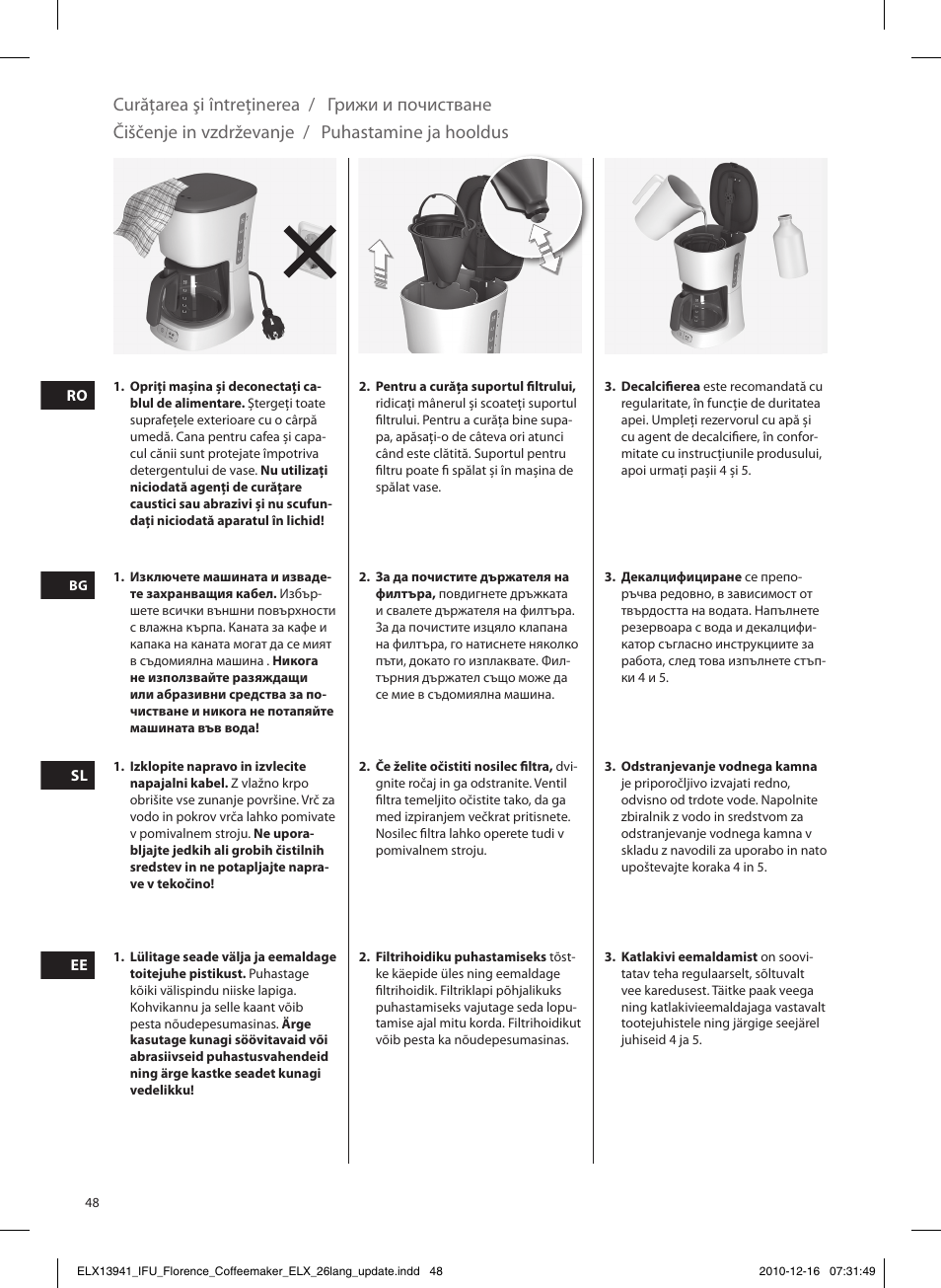 Electrolux EKF5210 User Manual | Page 48 / 60