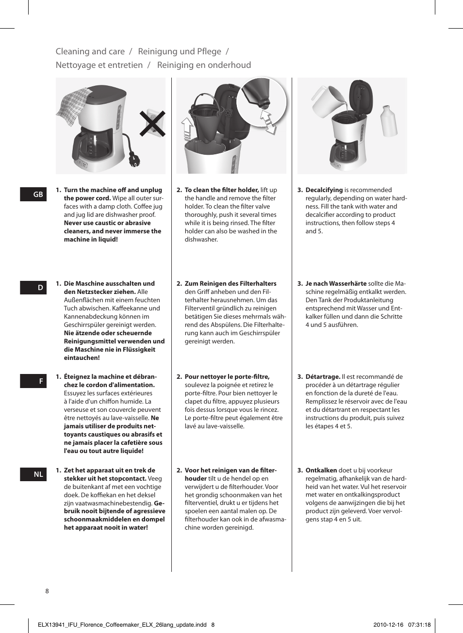 Electrolux EKF5210 User Manual | Page 8 / 60