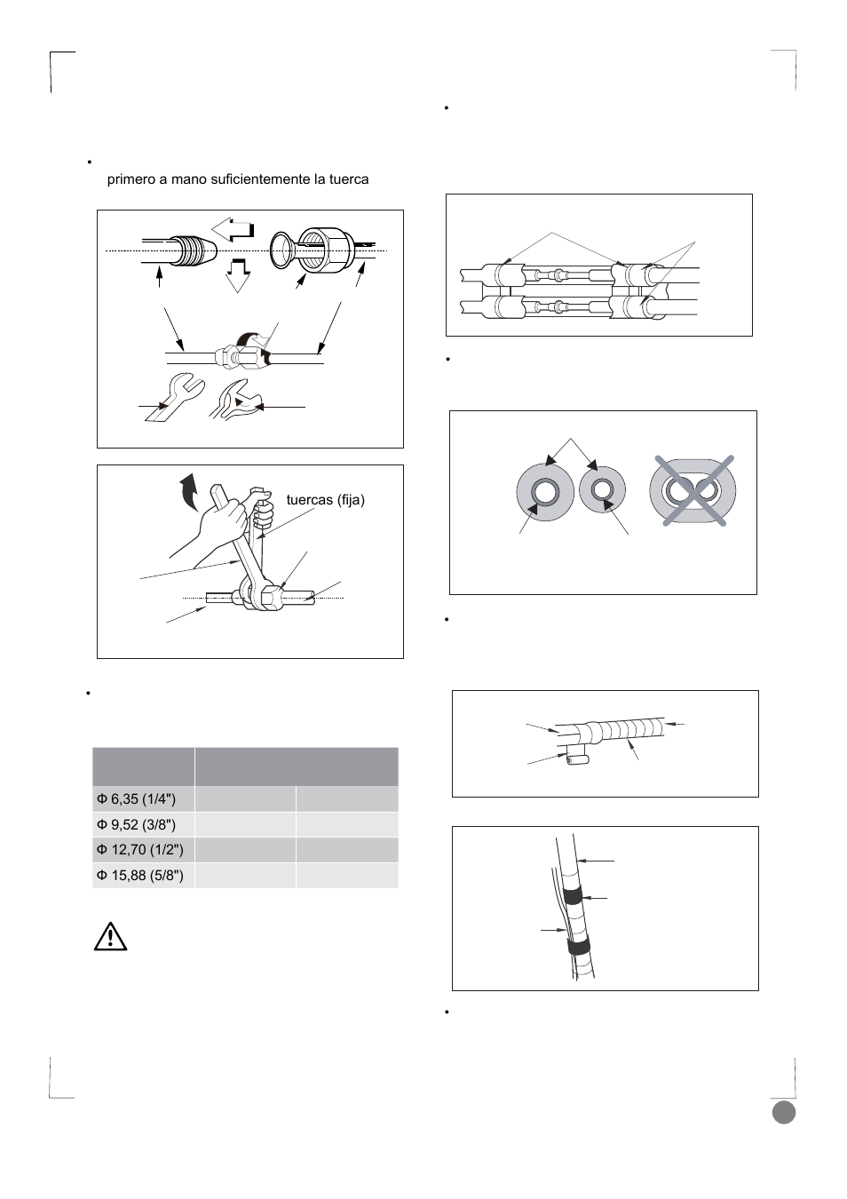 Eco cool - installation manual_l1 v2_103, Aislamiento térmico, Tubo de aspiración tubo de líquido | Electrolux EXI18HL1WE User Manual | Page 103 / 136