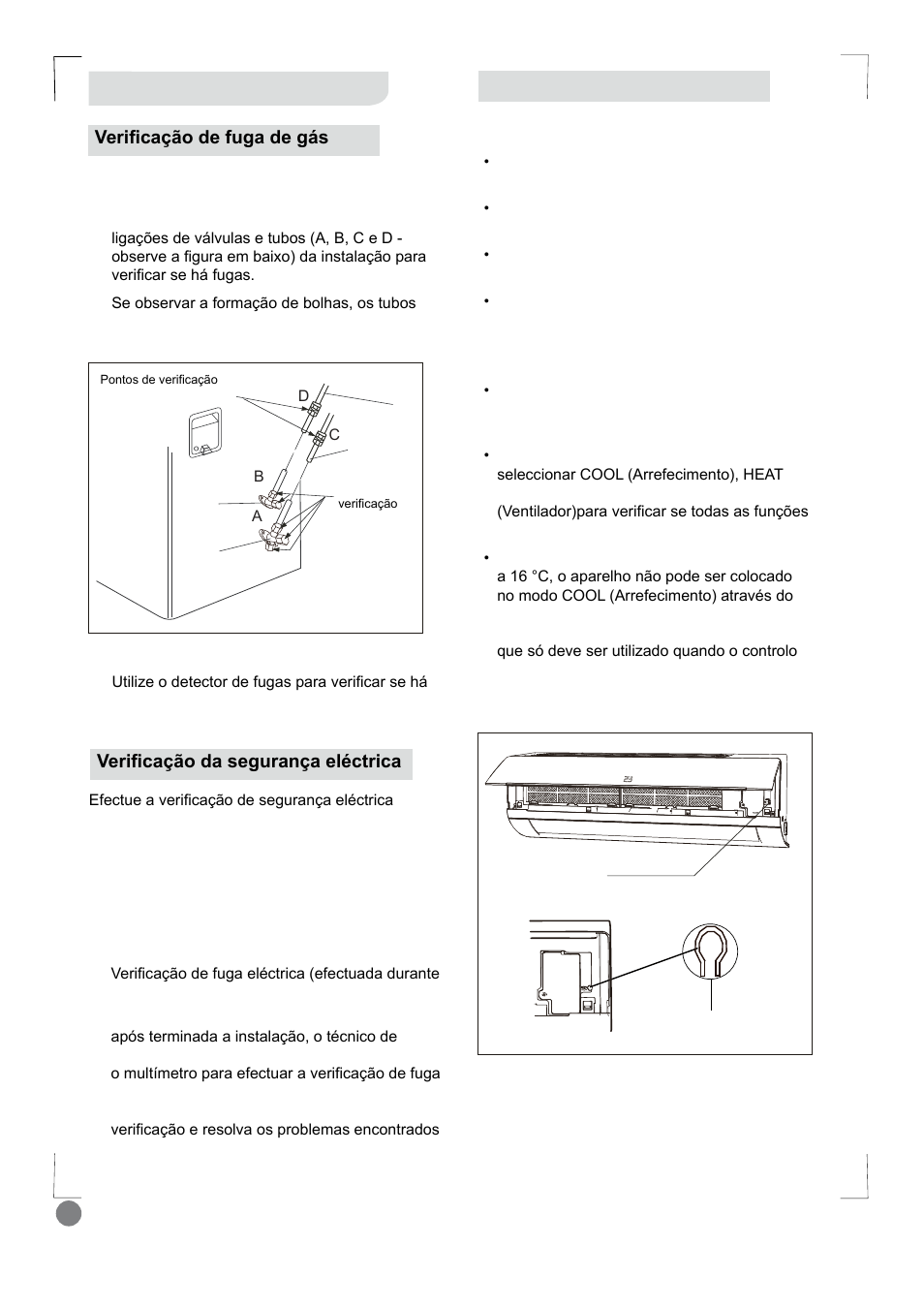 Eco cool - installation manual_l1 v2_132, Teste de funcionamento | Electrolux EXI18HL1WE User Manual | Page 132 / 136