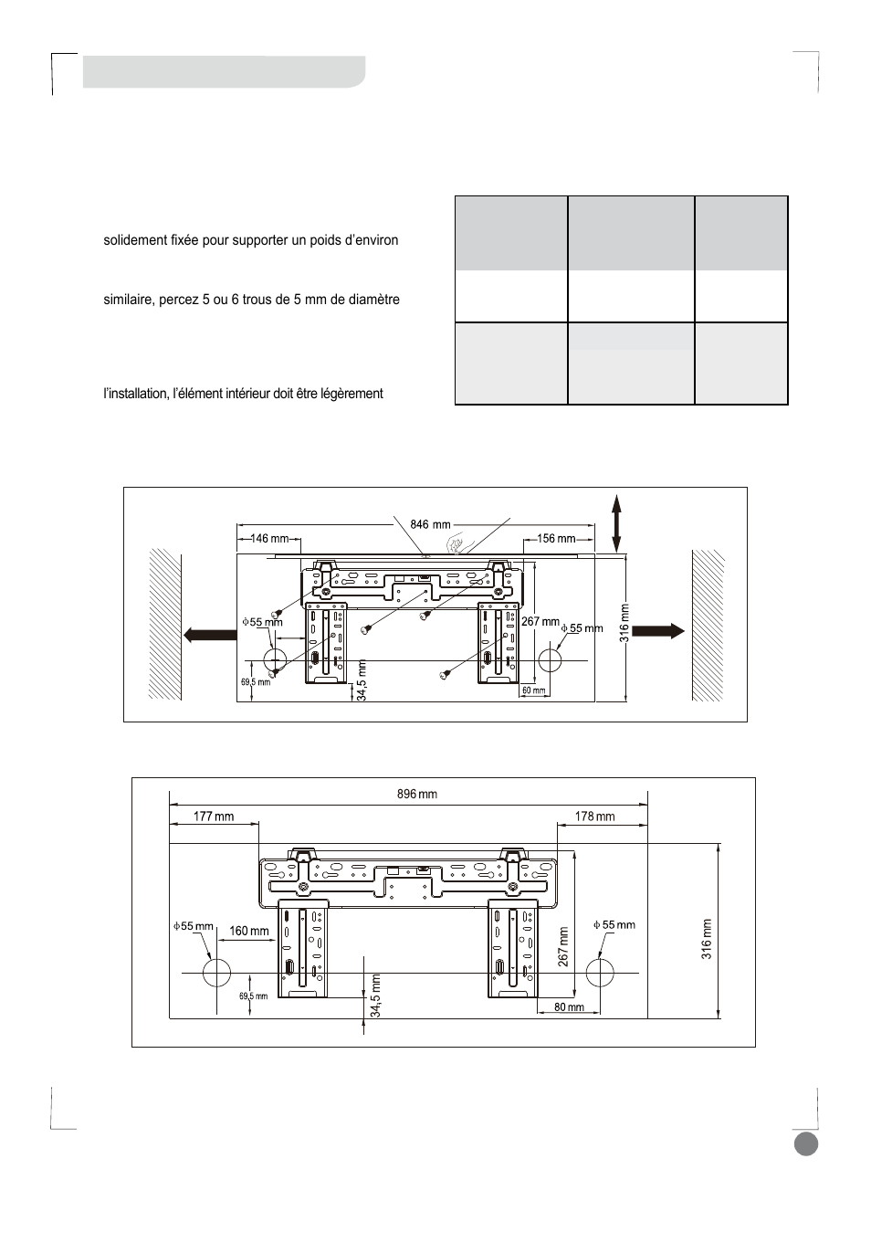 Eco cool - installation manual_l1 v2_ 31, Installation, Étape 1 : installation de la plaque de montage | Electrolux EXI18HL1WE User Manual | Page 31 / 136