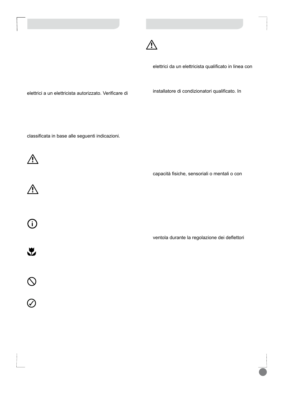 Eco cool - installation manual_l1 v2_ 69, Avvertenze per l’installazione, Norme di sicurezza | Electrolux EXI18HL1WE User Manual | Page 69 / 136