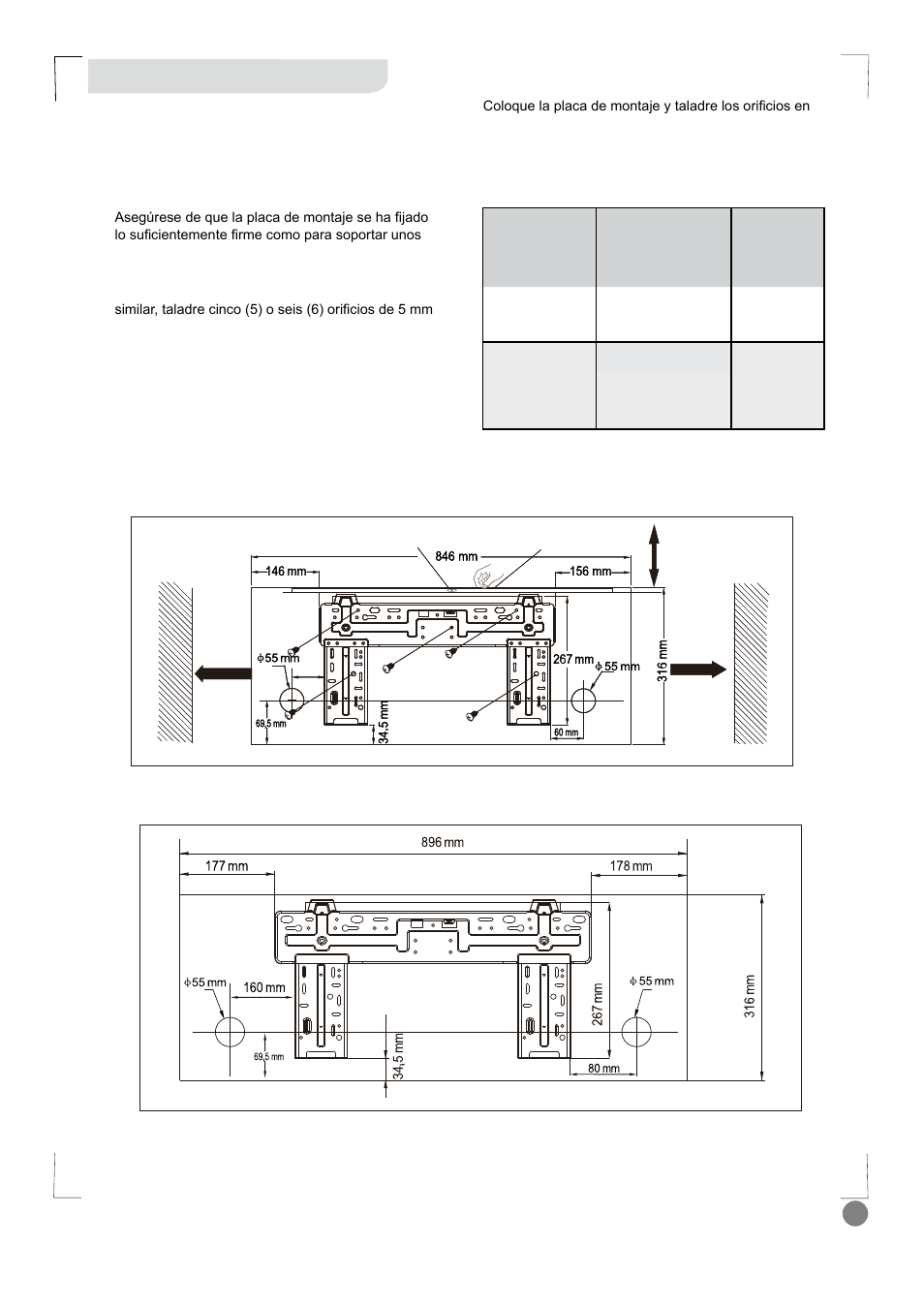 Eco cool - installation manual_l1 v2_ 97, Instalación, Paso 1: instalación de la placa de montaje | Electrolux EXI18HL1WE User Manual | Page 97 / 136