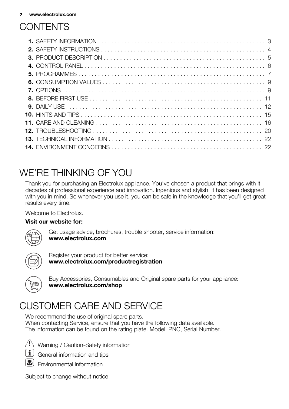 Electrolux EWF1698HEW User Manual | Page 2 / 72