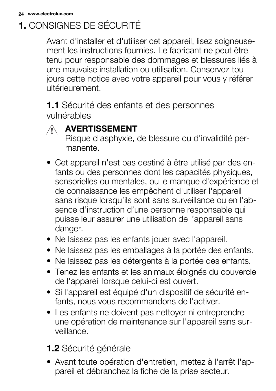 Electrolux EWF1698HEW User Manual | Page 24 / 72