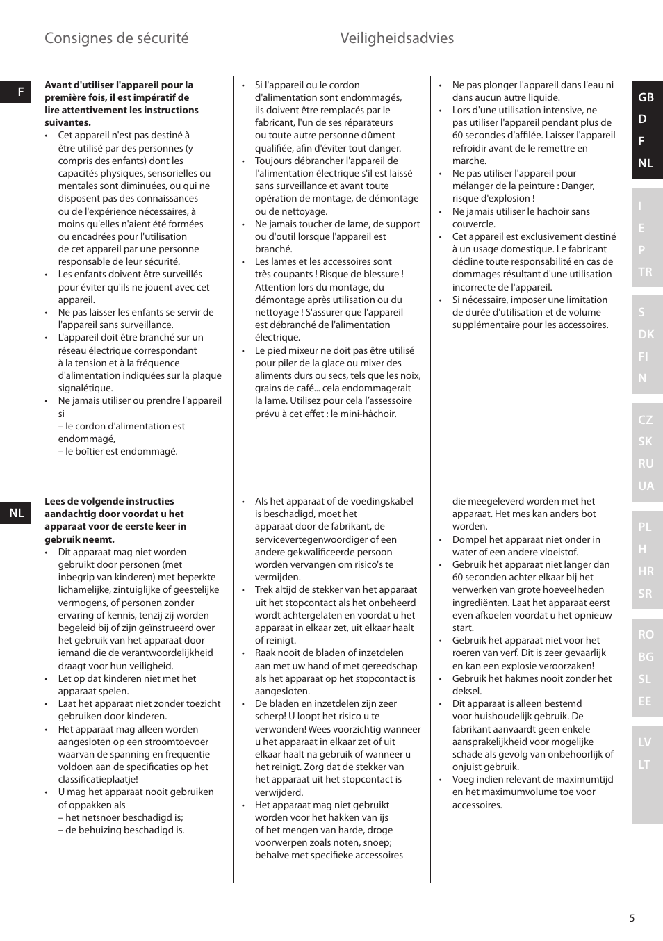 Consignes de sécurité, Veiligheidsadvies | Electrolux ESTM6200 User Manual | Page 5 / 96