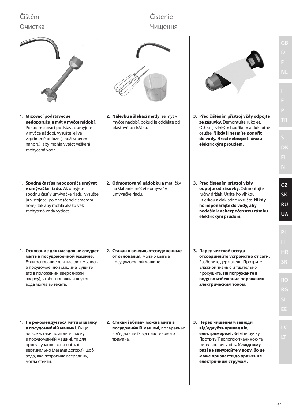 Čištění, Čistenie чищення, Очистка | Electrolux ESTM6200 User Manual | Page 51 / 96