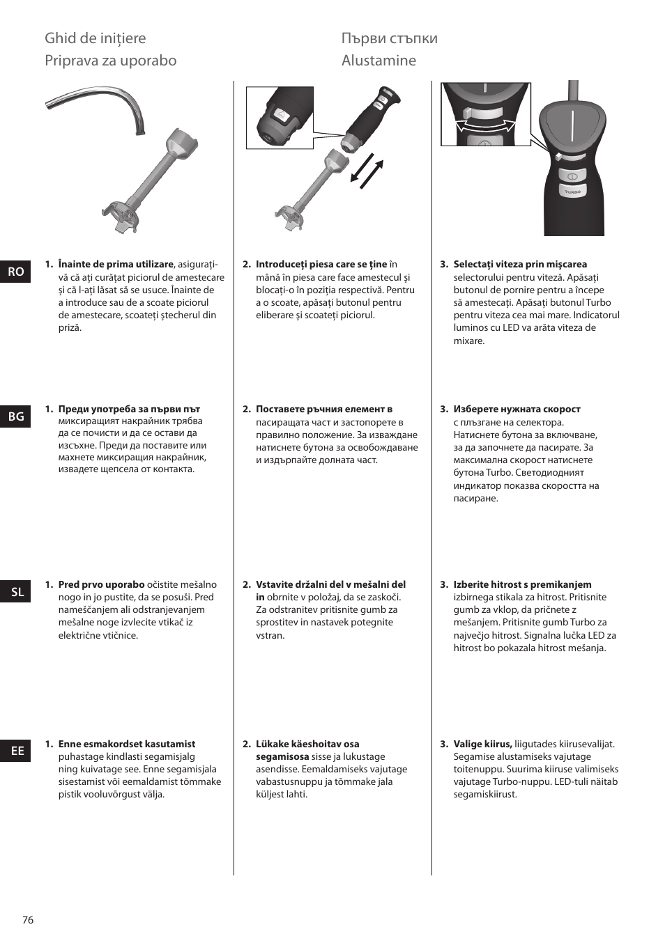 Ghid de iniţiere, Първи стъпки, Priprava za uporabo | Alustamine | Electrolux ESTM6200 User Manual | Page 76 / 96