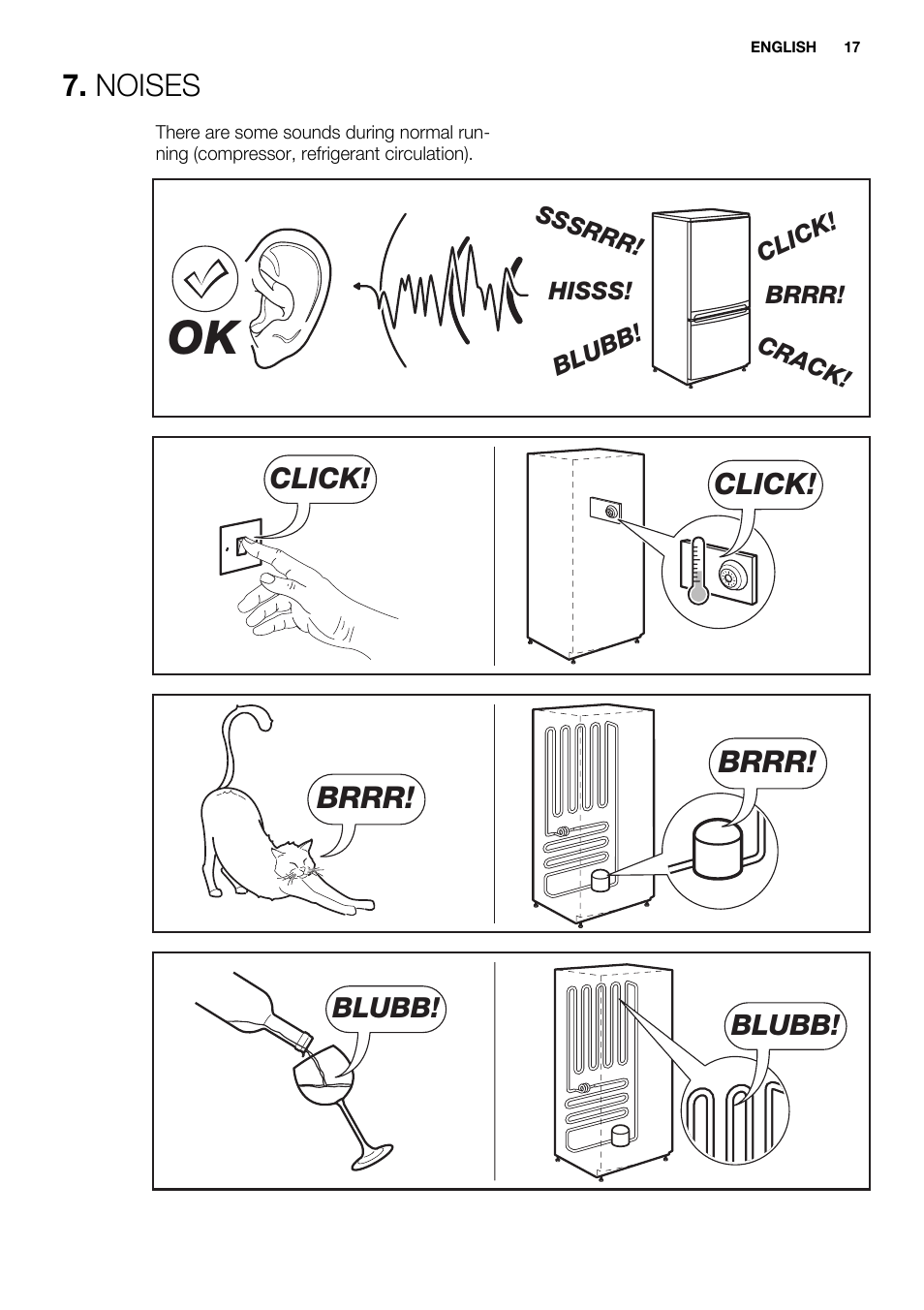 Noises, Brrr | Electrolux ERW3313AOX User Manual | Page 17 / 76